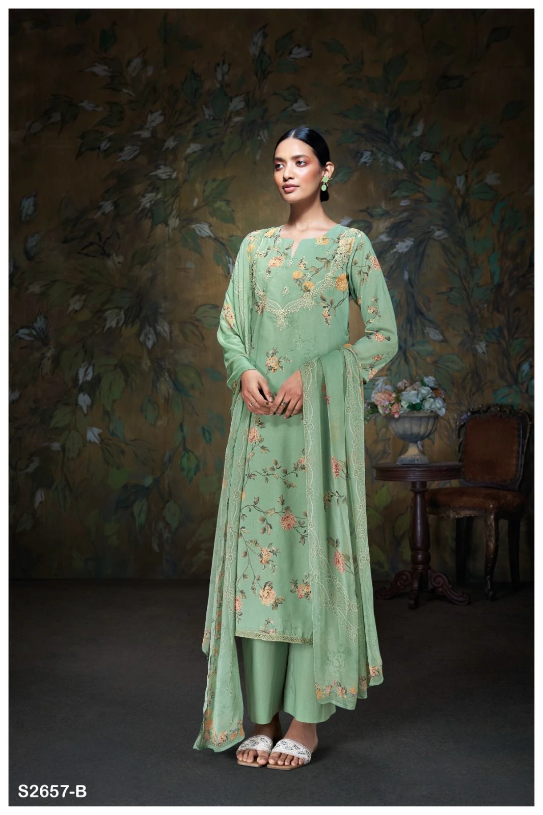 Ganga Agamya 2657 Premium Spun Linen Wholesale Fancy Salwar Suit Catalog — Wholesale Salwar Suits, Ganga wholesale from Surat - Gallery Image 4
